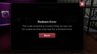 Shrimp Game invalid code issue (Image via Roblox)